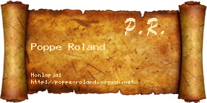 Poppe Roland névjegykártya